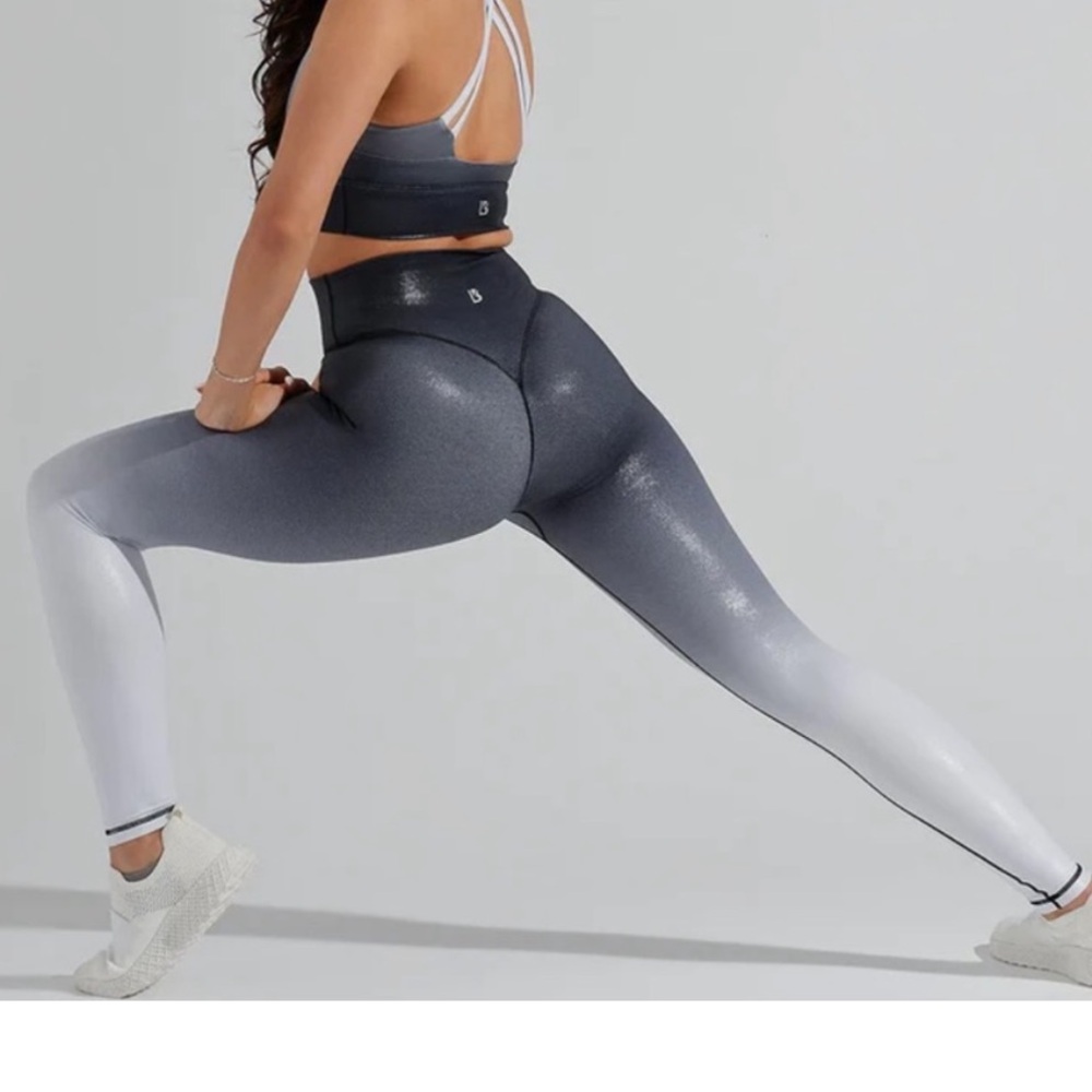 Buff Bunny Gray Ombre Rebel High Compression Leggings Medium